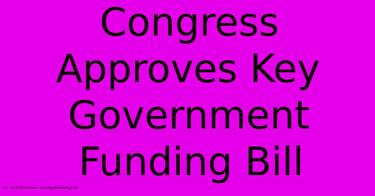 Congress Approves Key Government Funding Bill