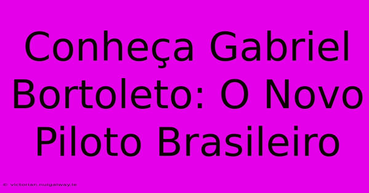 Conheça Gabriel Bortoleto: O Novo Piloto Brasileiro 