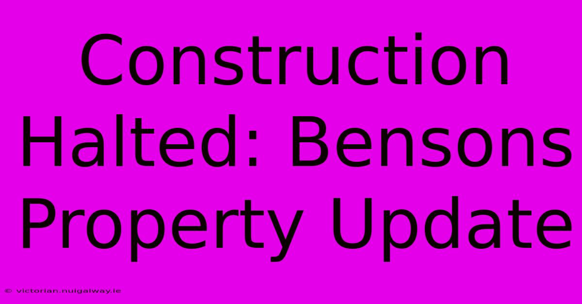 Construction Halted: Bensons Property Update