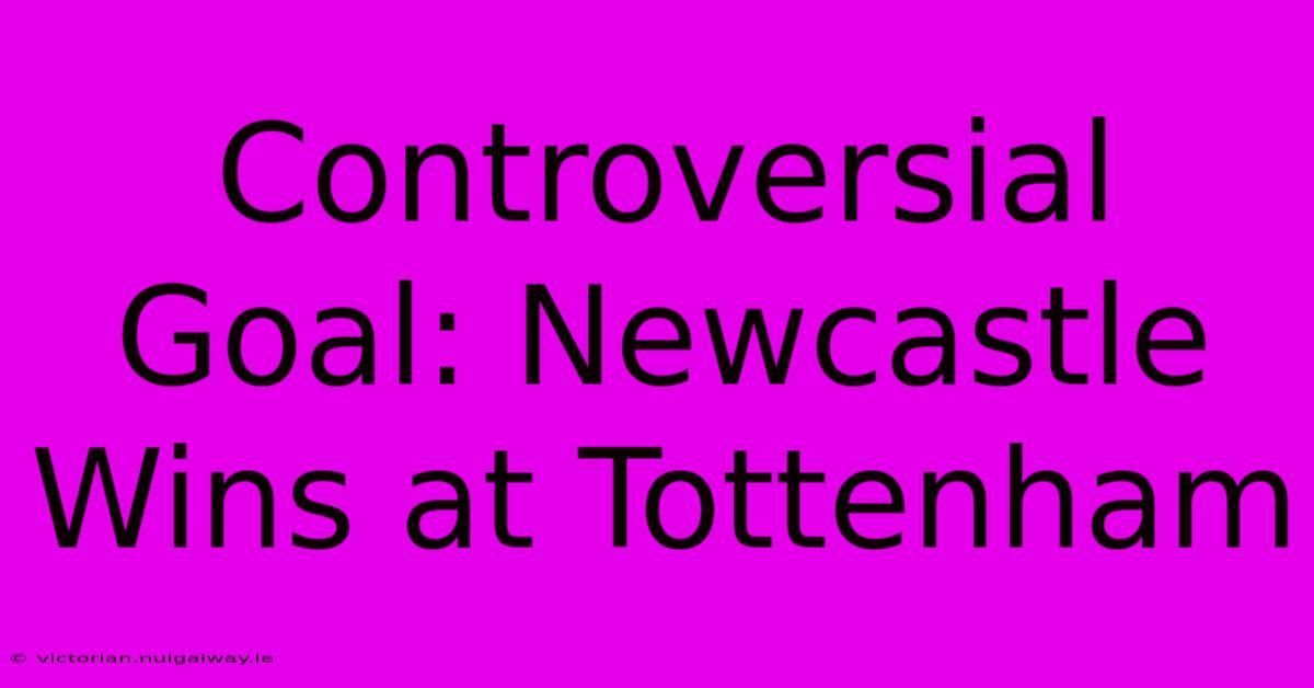 Controversial Goal: Newcastle Wins At Tottenham