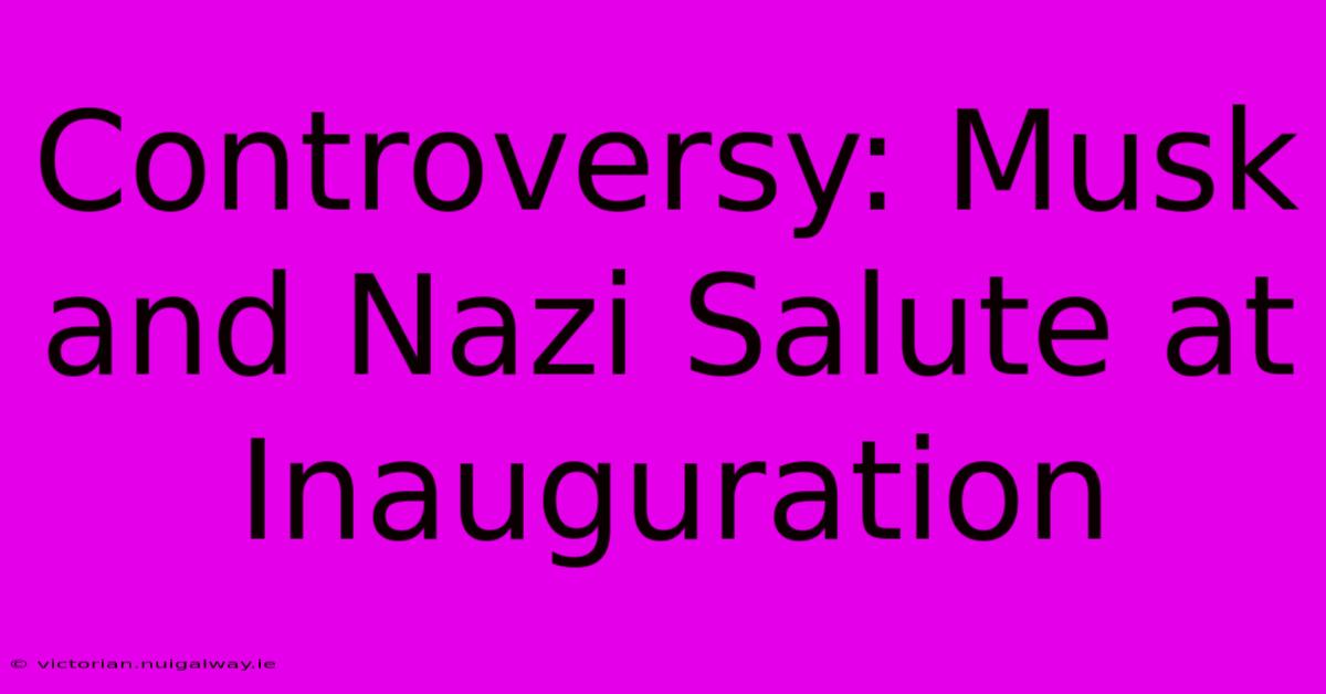 Controversy: Musk And Nazi Salute At Inauguration