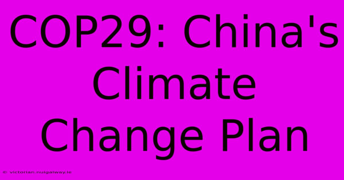 COP29: China's Climate Change Plan