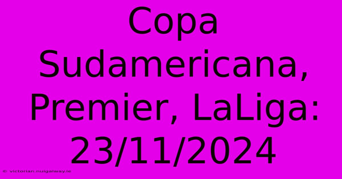 Copa Sudamericana, Premier, LaLiga: 23/11/2024