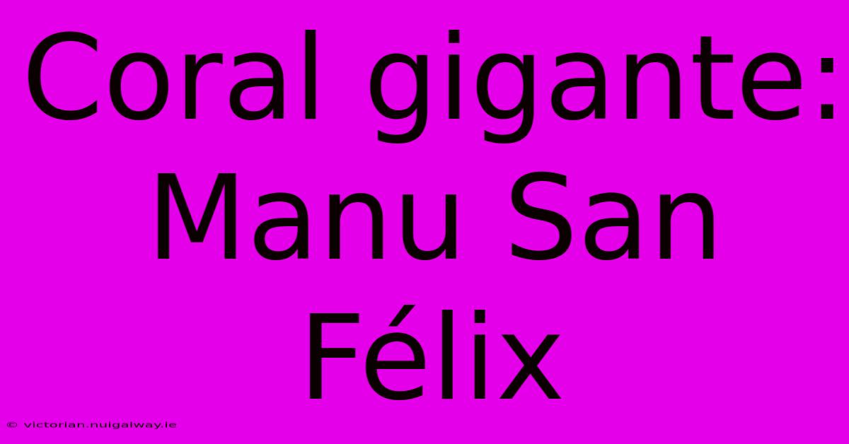 Coral Gigante: Manu San Félix