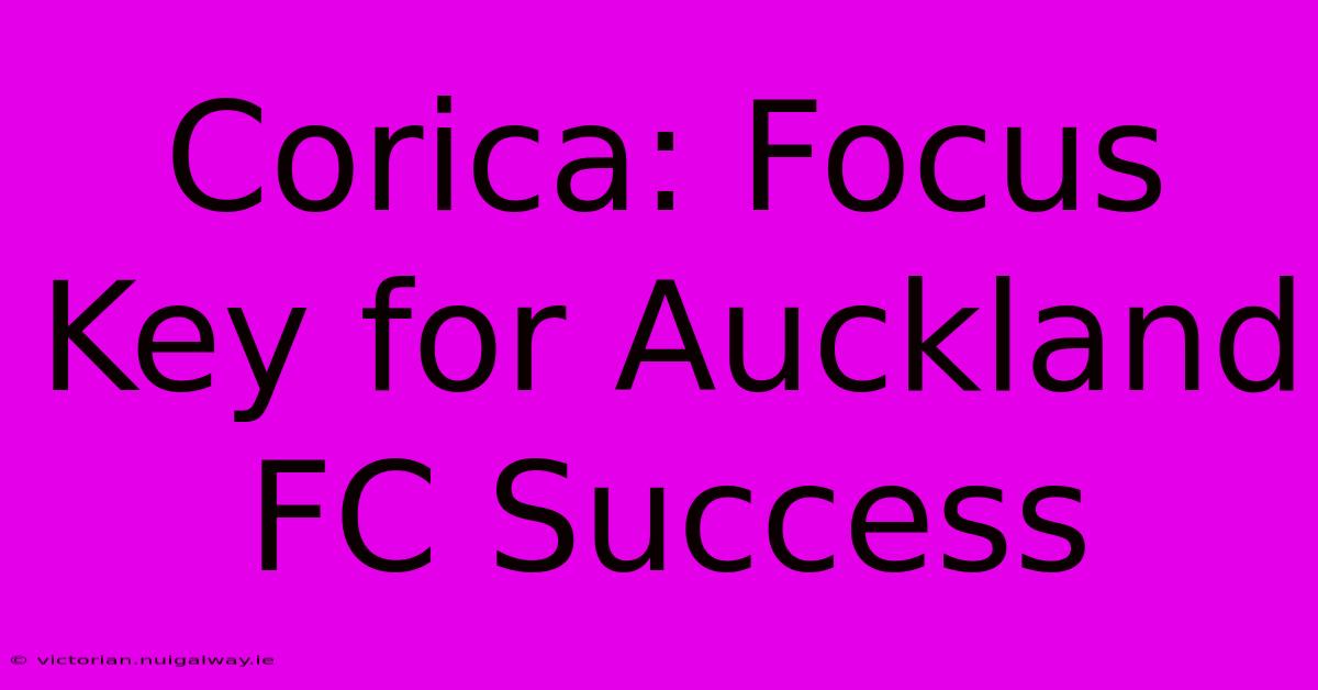 Corica: Focus Key For Auckland FC Success 