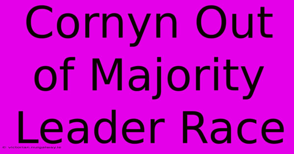 Cornyn Out Of Majority Leader Race