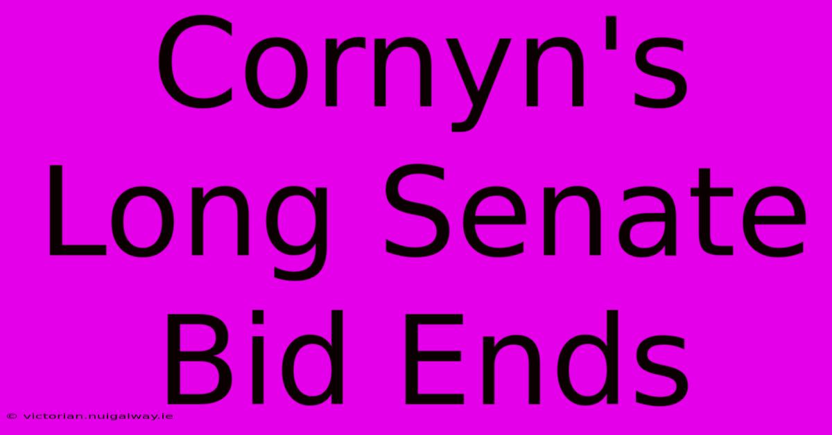 Cornyn's Long Senate Bid Ends