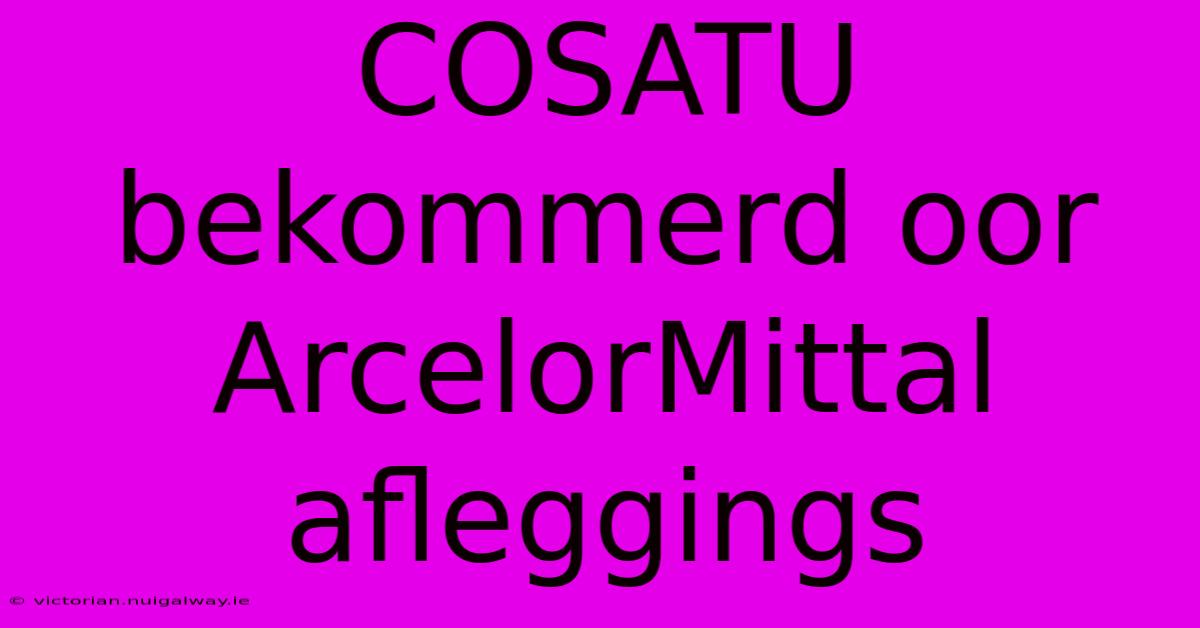 COSATU Bekommerd Oor ArcelorMittal Afleggings