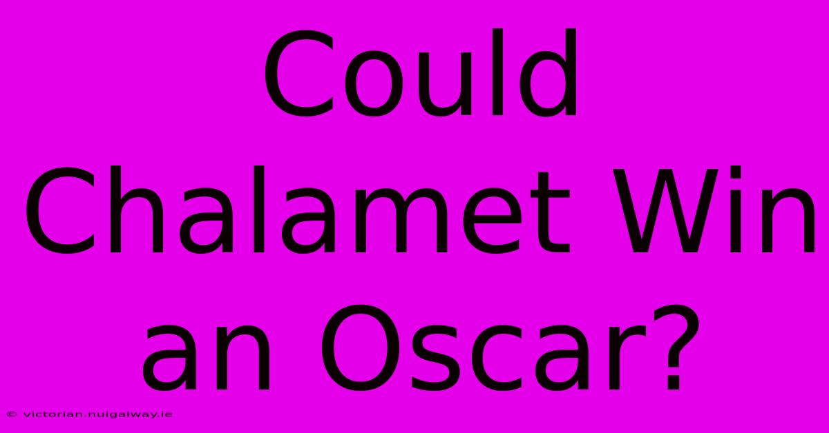 Could Chalamet Win An Oscar?