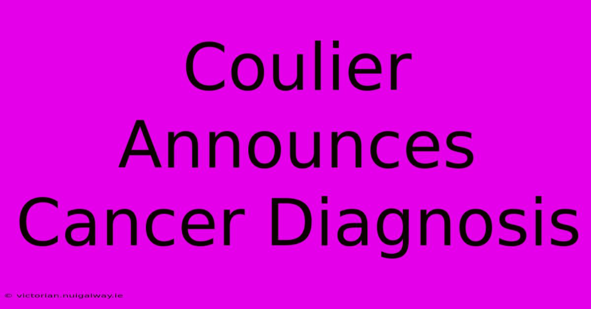 Coulier Announces Cancer Diagnosis 