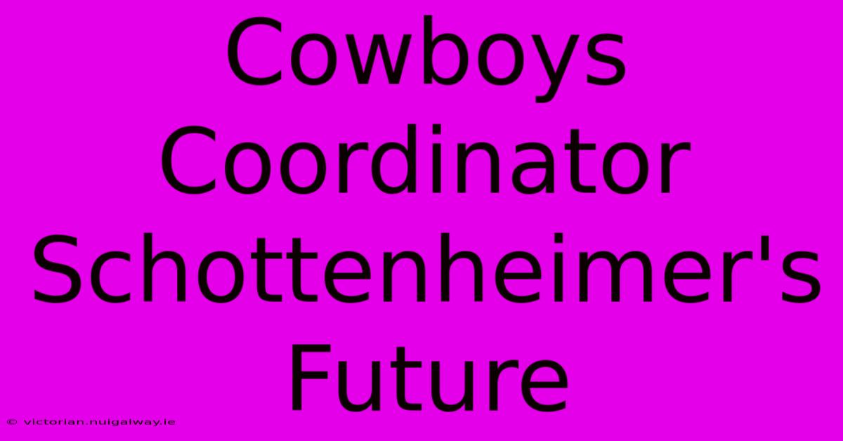 Cowboys Coordinator Schottenheimer's Future