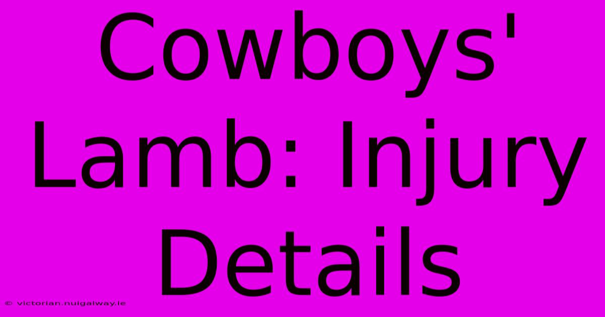 Cowboys' Lamb: Injury Details