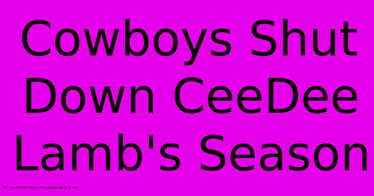 Cowboys Shut Down CeeDee Lamb's Season