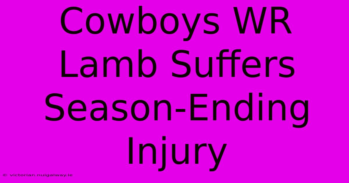 Cowboys WR Lamb Suffers Season-Ending Injury