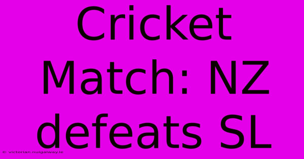 Cricket Match: NZ Defeats SL