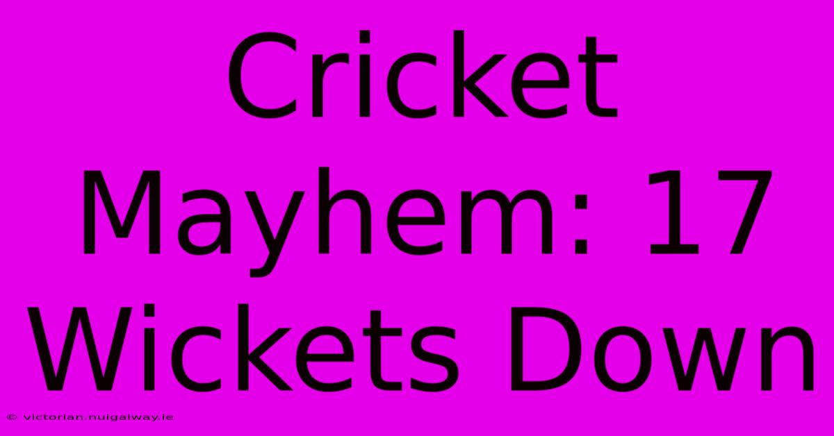 Cricket Mayhem: 17 Wickets Down