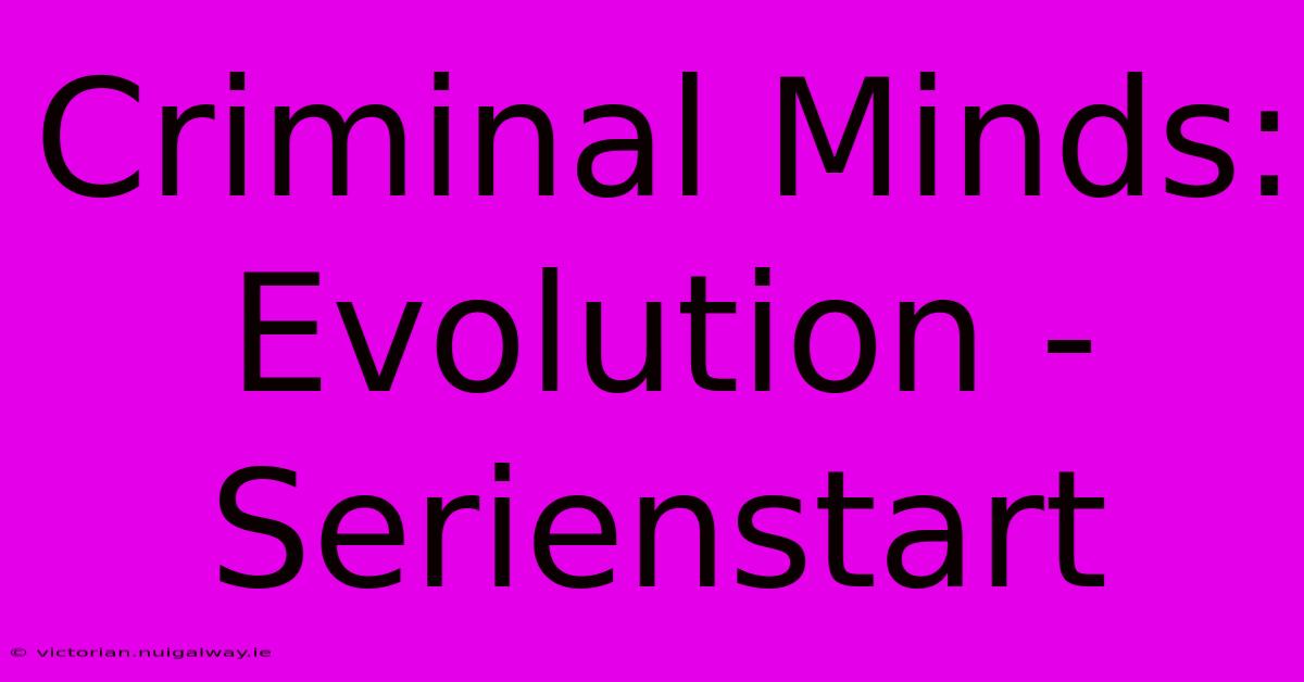 Criminal Minds: Evolution - Serienstart 