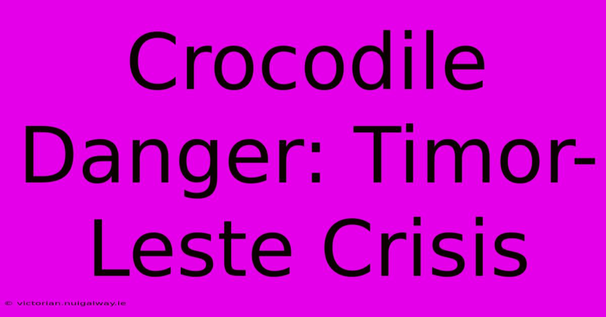 Crocodile Danger: Timor-Leste Crisis