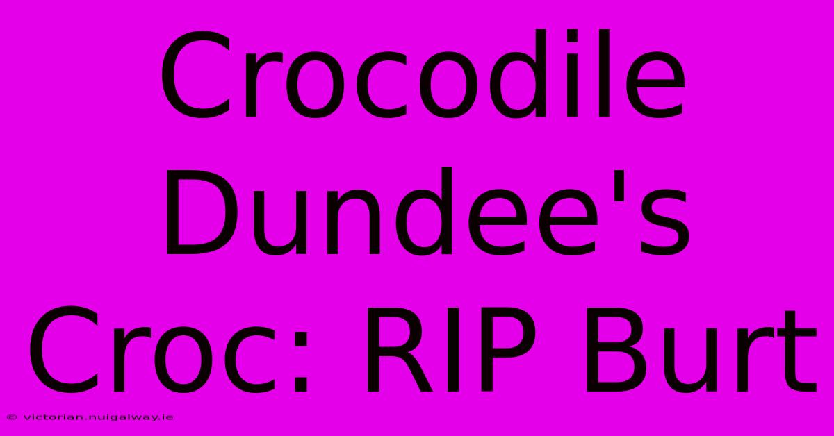 Crocodile Dundee's Croc: RIP Burt