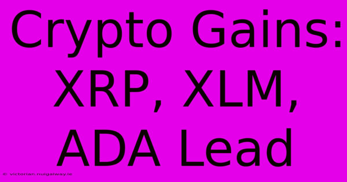 Crypto Gains: XRP, XLM, ADA Lead