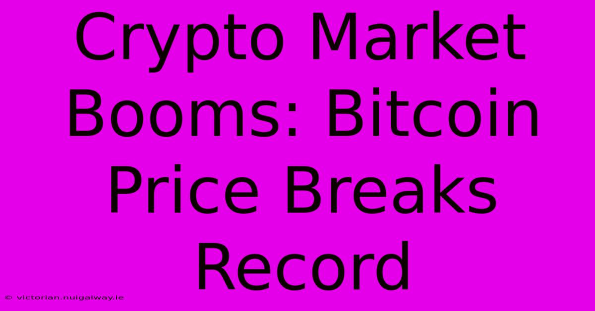 Crypto Market Booms: Bitcoin Price Breaks Record 