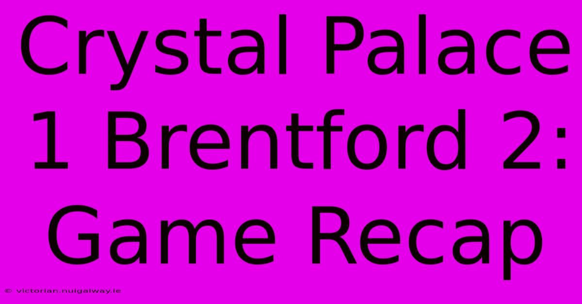 Crystal Palace 1 Brentford 2: Game Recap