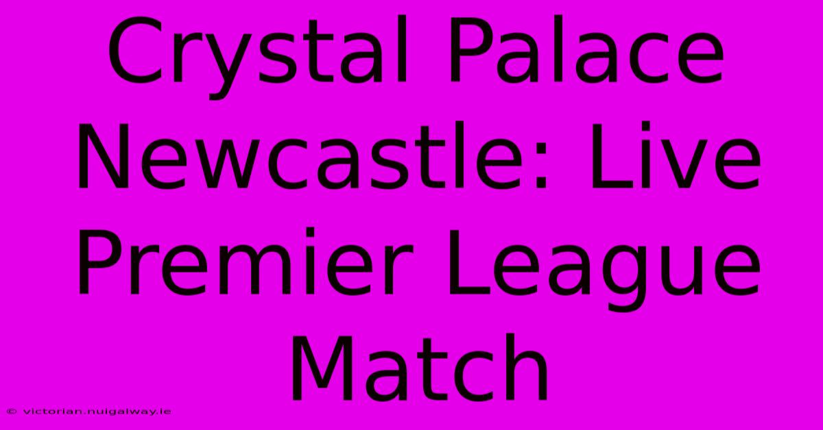 Crystal Palace Newcastle: Live Premier League Match