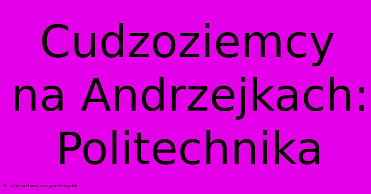 Cudzoziemcy Na Andrzejkach: Politechnika