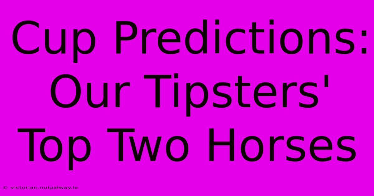 Cup Predictions: Our Tipsters' Top Two Horses 