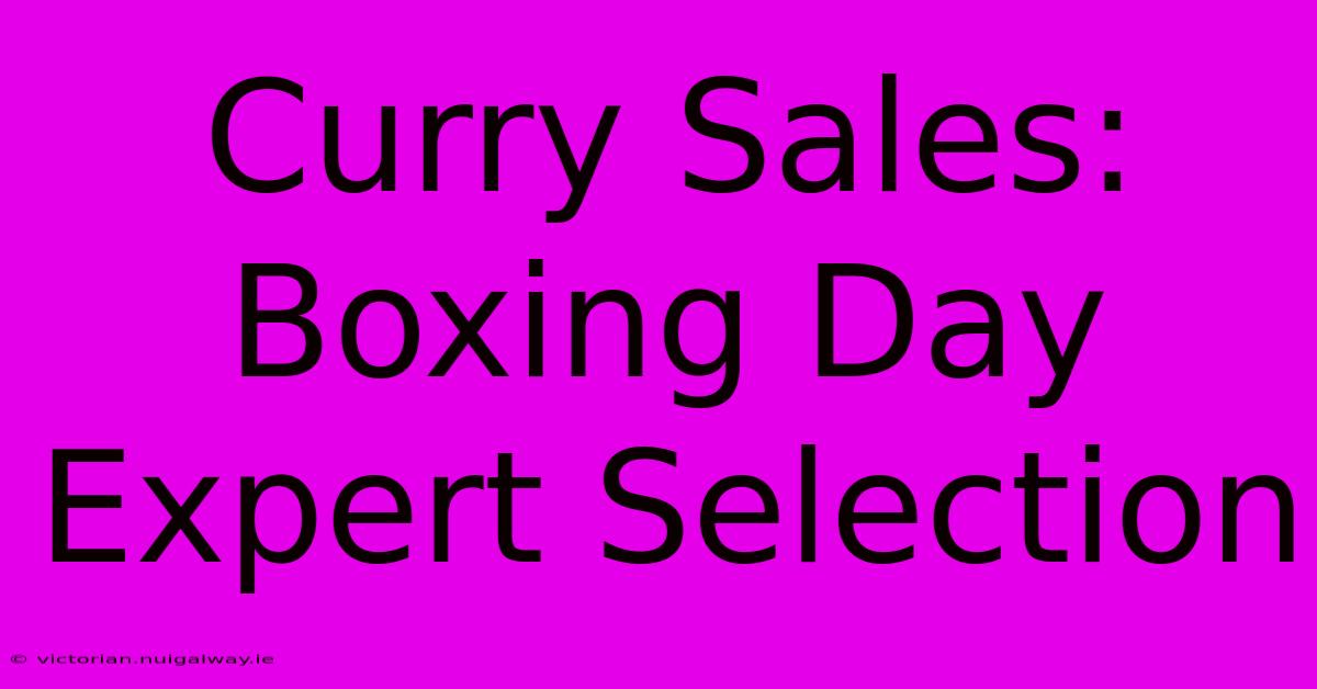 Curry Sales: Boxing Day Expert Selection