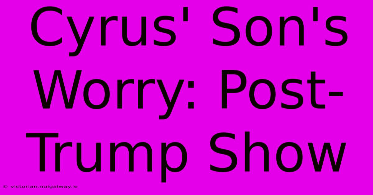 Cyrus' Son's Worry: Post-Trump Show