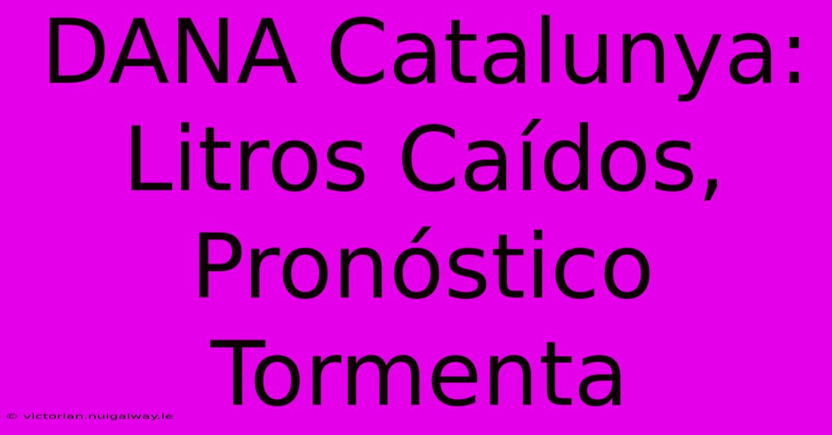 DANA Catalunya: Litros Caídos, Pronóstico Tormenta