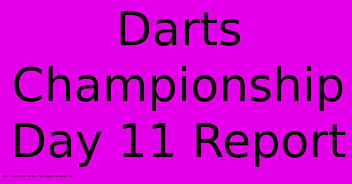 Darts Championship Day 11 Report