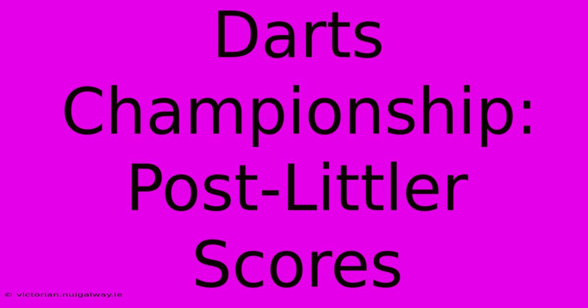 Darts Championship: Post-Littler Scores