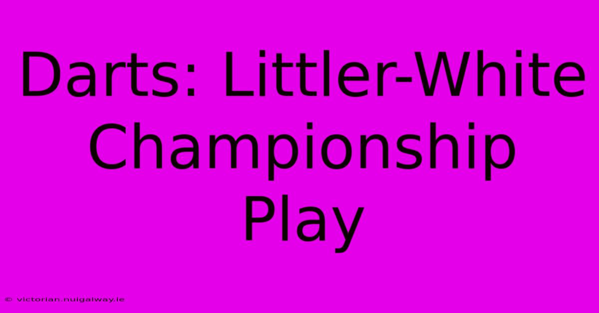 Darts: Littler-White Championship Play