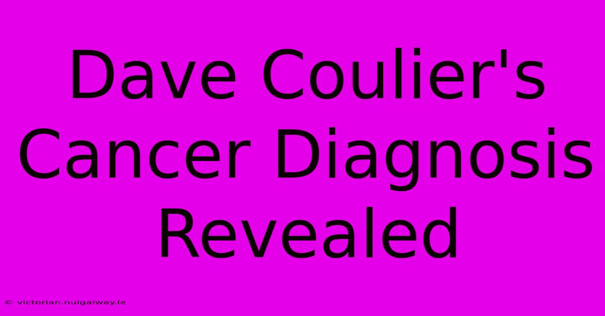 Dave Coulier's Cancer Diagnosis Revealed