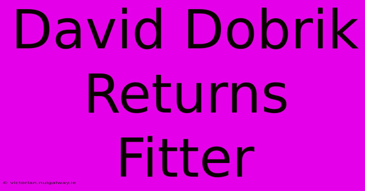 David Dobrik Returns Fitter