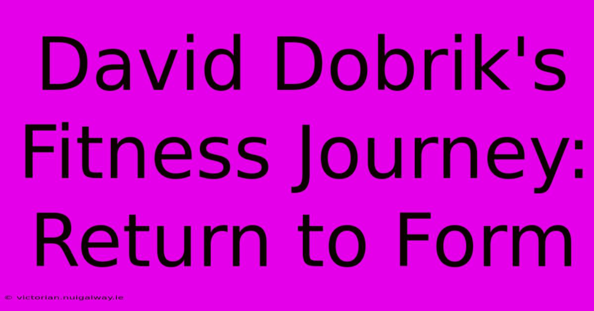 David Dobrik's Fitness Journey: Return To Form