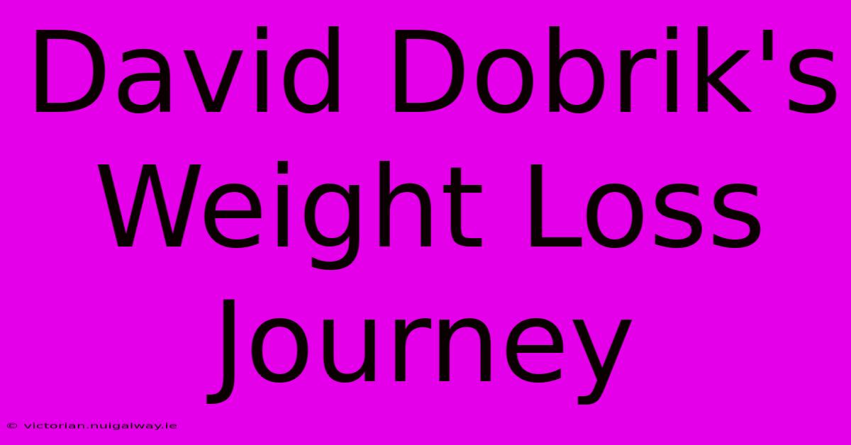 David Dobrik's Weight Loss Journey