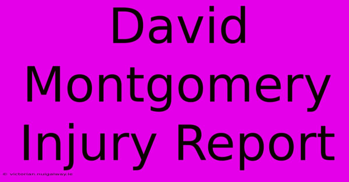 David Montgomery Injury Report