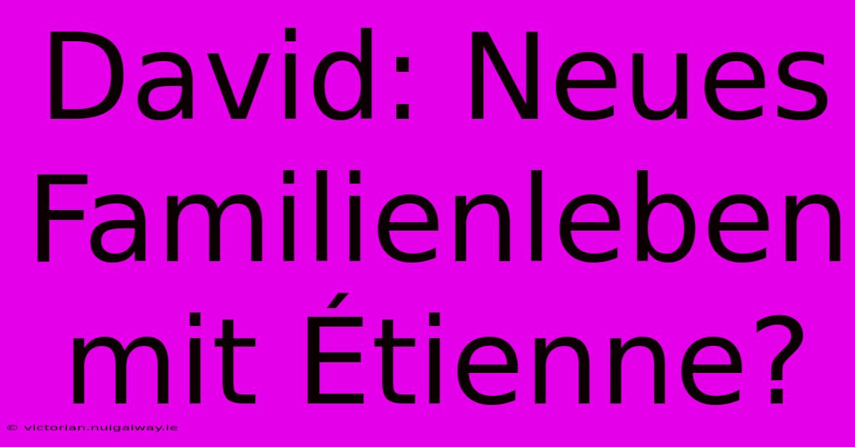 David: Neues Familienleben Mit Étienne?