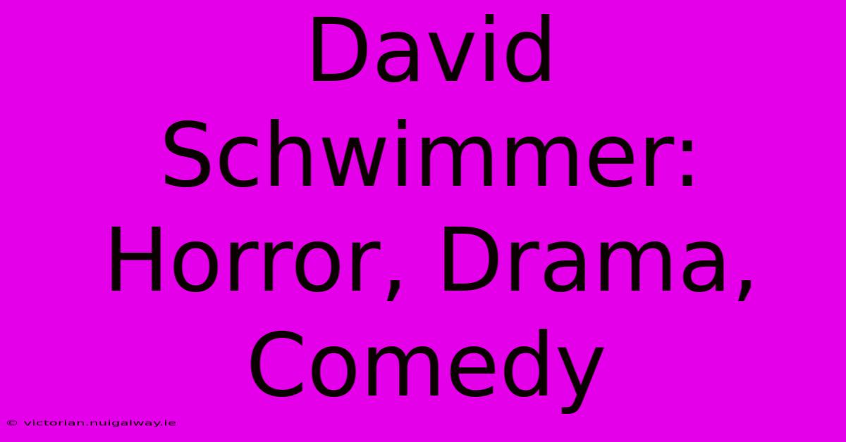 David Schwimmer: Horror, Drama, Comedy