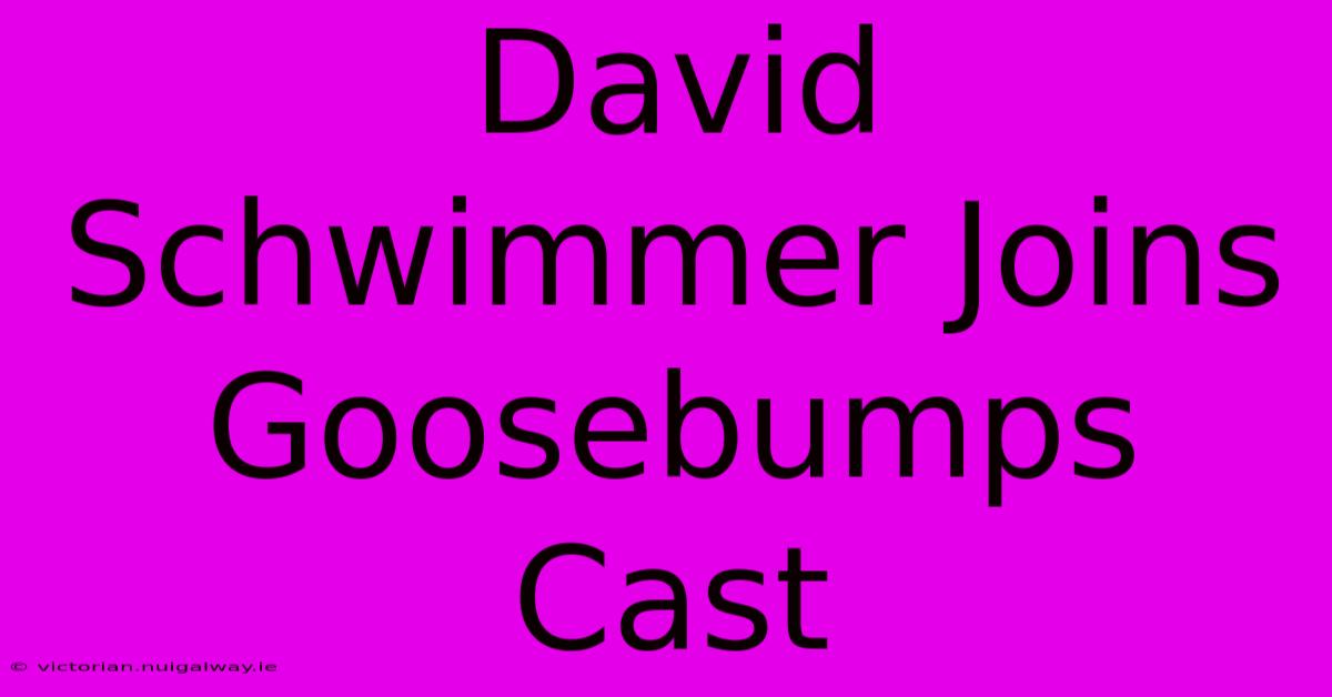 David Schwimmer Joins Goosebumps Cast