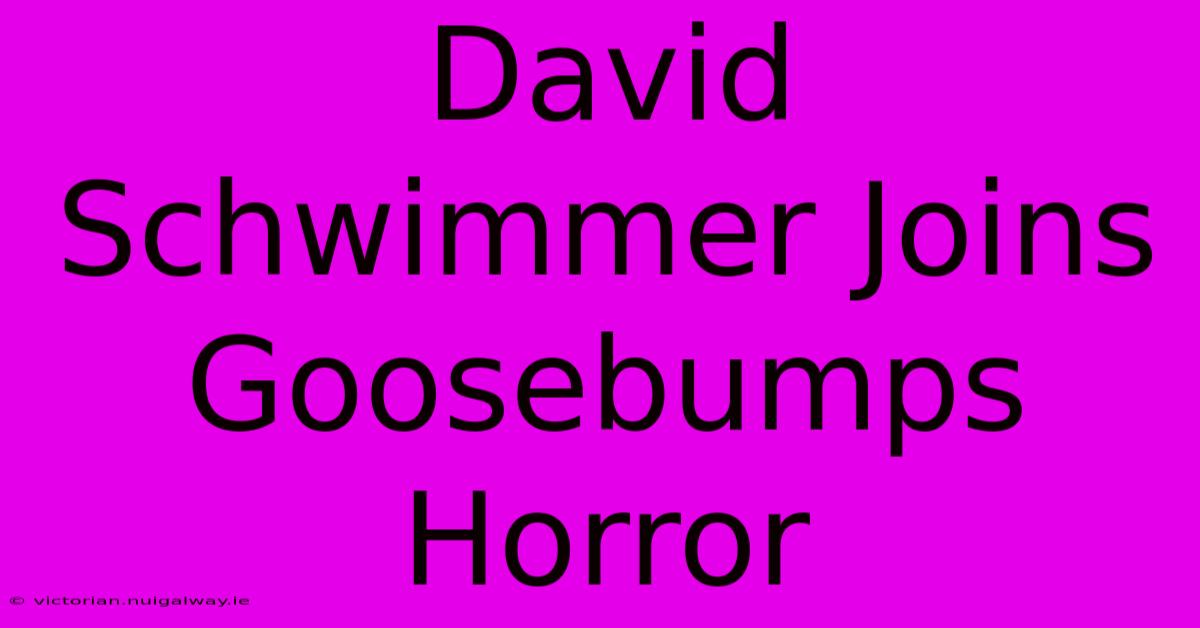 David Schwimmer Joins Goosebumps Horror