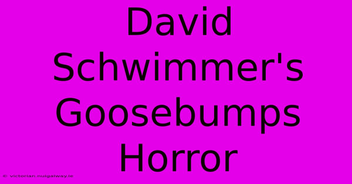 David Schwimmer's Goosebumps Horror