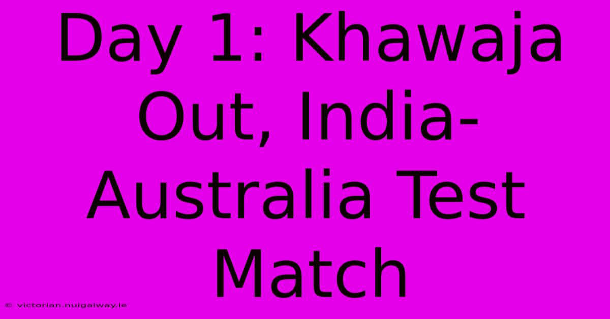 Day 1: Khawaja Out, India-Australia Test Match