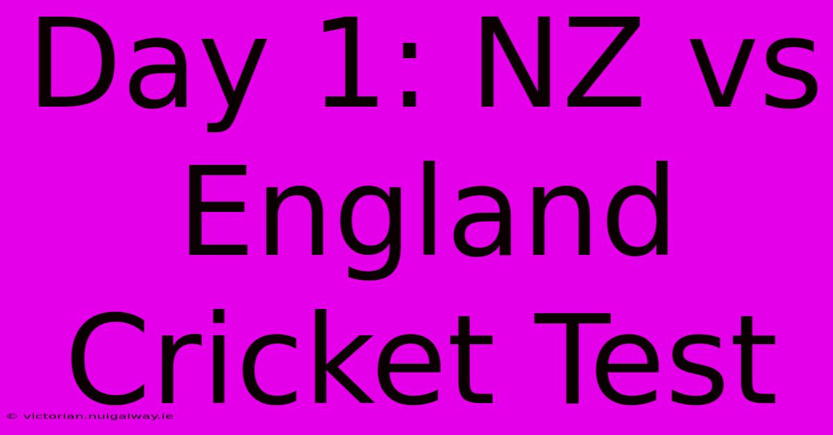 Day 1: NZ Vs England Cricket Test