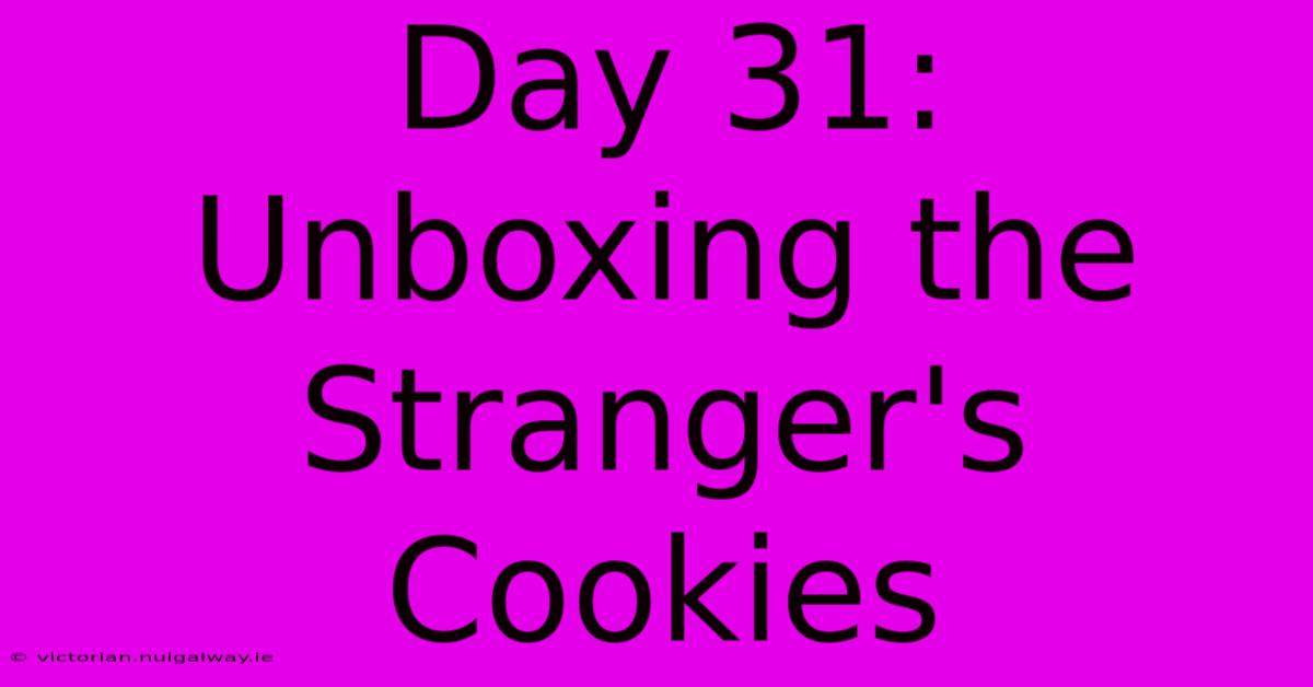 Day 31: Unboxing The Stranger's Cookies