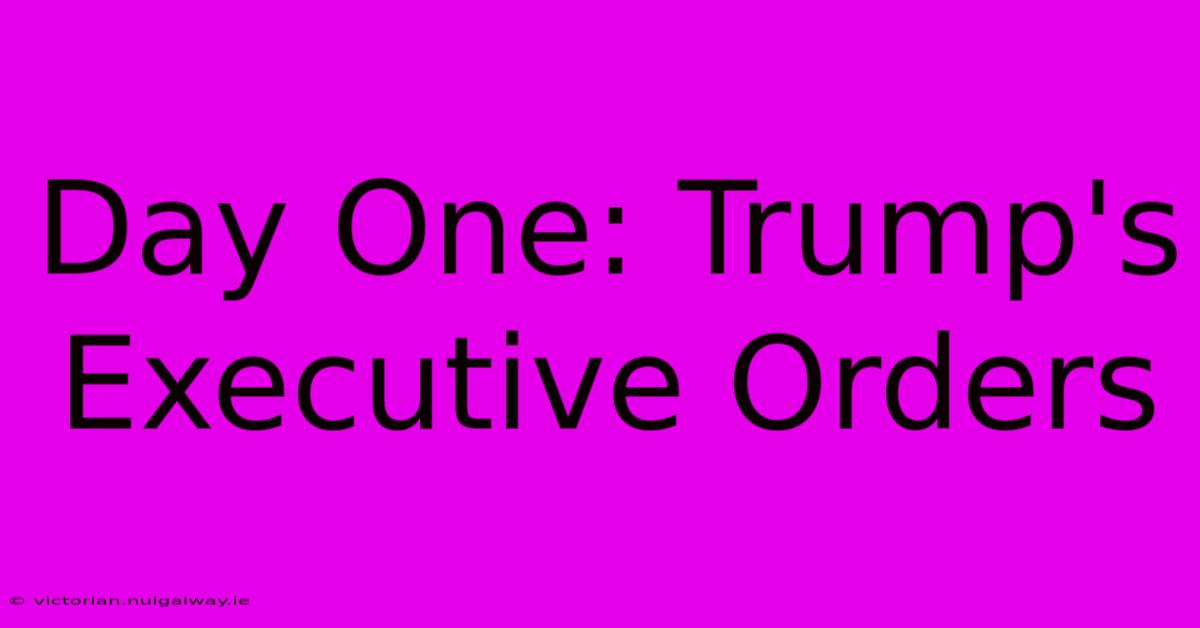 Day One: Trump's Executive Orders