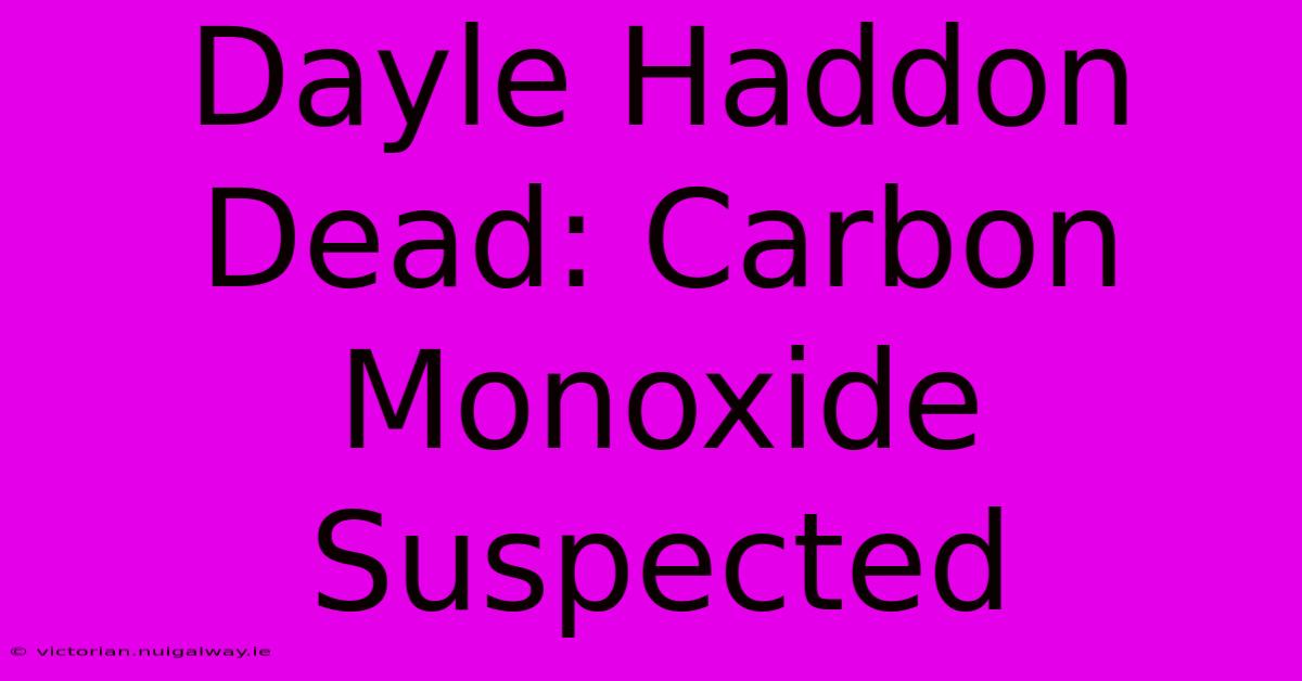 Dayle Haddon Dead: Carbon Monoxide Suspected